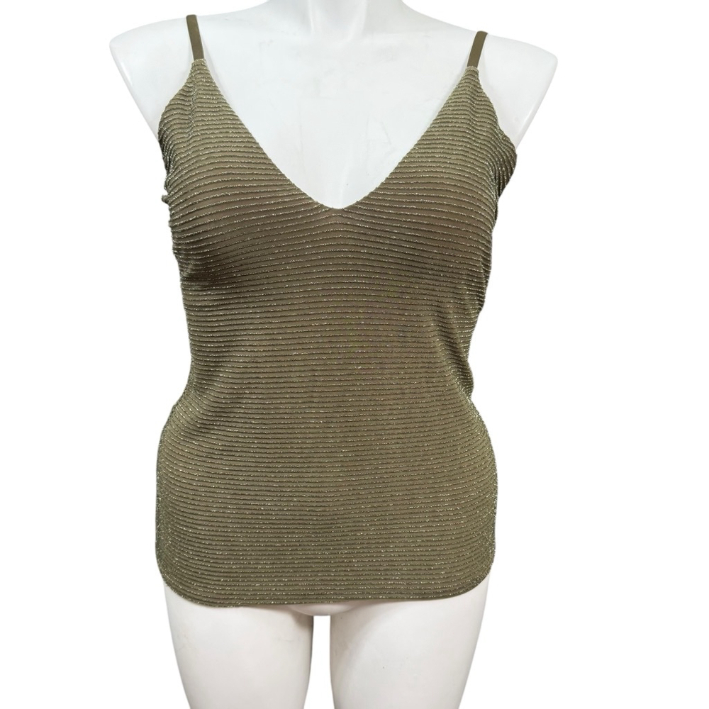 Express One Eleven Tank Top XL Olive Gold